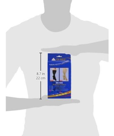 ITA-MED 25-35 mmHg Microfiber Knee Highs - 2X-Large Black Compression Socks | 3 Pack - Buy Online on GoSupps.com