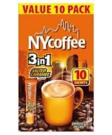 NY Coffee 3-in-1 Salted Caramel Flavoured Sachets Individually Wrapped x 3 Boxes of 10 Packets x 14g and Latte Spoon - Buy Online on GoSupps.com