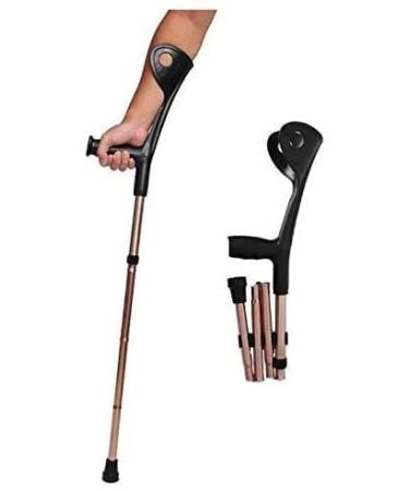 Forearm Crutches Adjustable Aluminum Alloy Folding Elbow Crutch Four Forearm Elbow Folds Adjustable Crutch Ultralight Aluminum Height Adjustable Support Cm with Comfortable Handle Lightweigh Journey