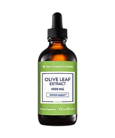 The Vitamin Shoppe Organic Olive Leaf Extract 1,000MG, Alcohol Free, Liquid Herbal Supplement That Supports a Healthy Immune System (2 Fluid Ounces Oil)