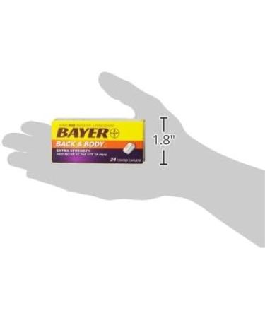 Bayer Back & Body Extra Strength Aspirin 500mg Coated Tablets - Fast Pain Relief with Caffeine - 24 Count (Pack of 3) - Buy Online on GoSupps.com