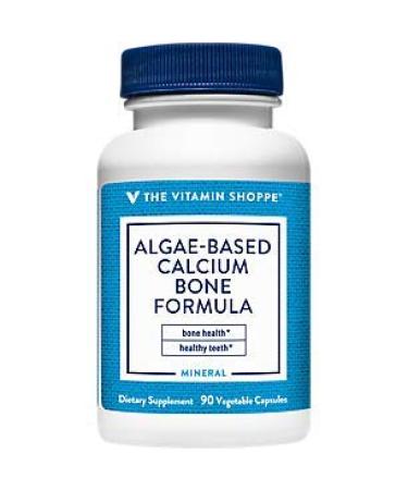 The Vitamin Shoppe Plant-Based Algae Calcium Bone Formula with Magnesium D3 K2 for Bone Support (90 Veggie Capsules)