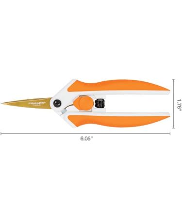 Fiskars Scissors 190520-1001 Titanium Micro-Tip Easy Action Scissors  6 Inch  Orange Orange/White - Buy Online on GoSupps.com