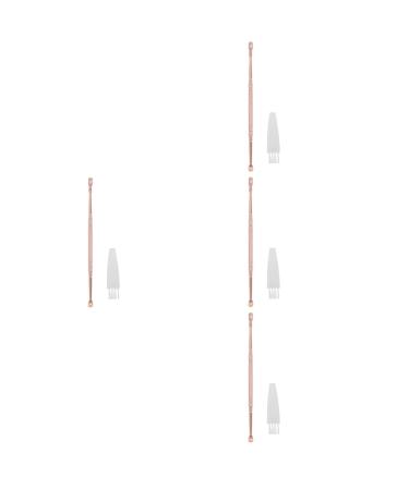 FRCOLOR 4pcs Spiral Ear Spoon Reusable Ear Pick Dual Use Ear Cleaner Compact Earwax Remover Outdoor Earwax Remover Daily Use Ear Pick Convenient Earwax Remover Dual Use Earwax Tool Rose Goldx4pcs 13X0.5CMx4pcs