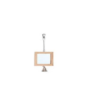 Kerbl double mirror L 8.5 x W 9.5cm with bell beige