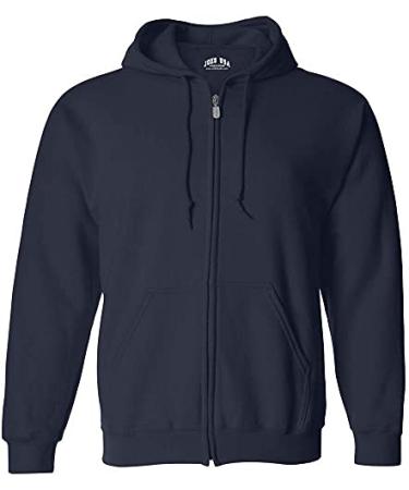 Joe's USA Full Zipper Hoodies - Hooded Sweatshirts in 25 Colors. Sizes S-5XL Large Navy