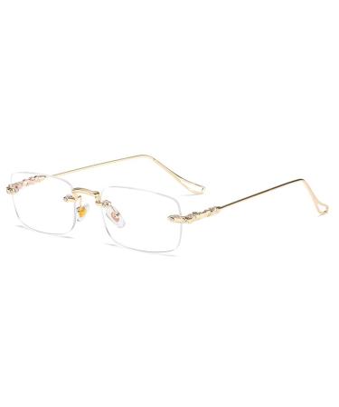 Eyglajdd Metal Reading Glasses for Men Women Reading Aid 1 Pack Unisex Glasses Gold 1.0 x