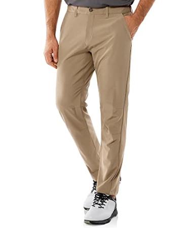 33,000ft Men's Golf Pants with 5 Pockets Classic-Fit Stretch Quick Dry Lightweight UPF 50+ Hiking Pants Light Khaki 32W x 30L