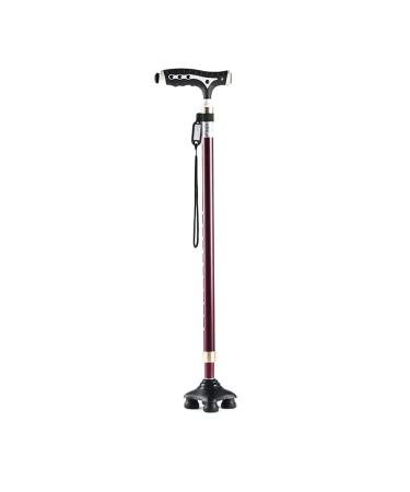 Crutches for The Elderly Non-Slip Walker Lightweight Youth Four-Legged Cane Walking Stick Telescopic Auxiliary Crutch (Color : Schwarz) Yearn for Comfortable Anniversary powerfully Red