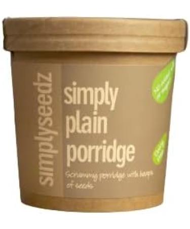 Simplyseedz Plain Instant Porridge Oat Pot 60g (9 x Pots) Compostable Recyclable Pot No added sugar High protein Prebiotic Vegan Wholegrain Unprocessed Vegan Simply Plain - Buy Online on GoSupps.com