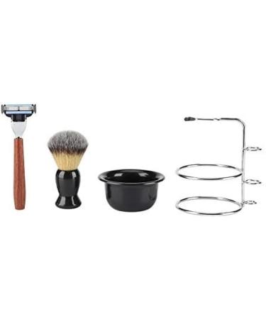 Atyhao 4 Piece Shaving Set for Men | Stainless Steel Razor Brush Bowl & Holder - Perfect Grooming Kit for Precision Shaving - Buy Online on GoSupps.com