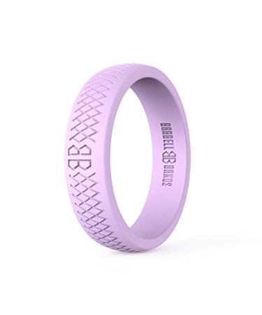 Barbell Bands Silicone Ring For Women | Premium Rubber Wedding Band | Perfect For Fitness, Lifting, Active Lifestyle - Comfortable and Durable Lilac 9