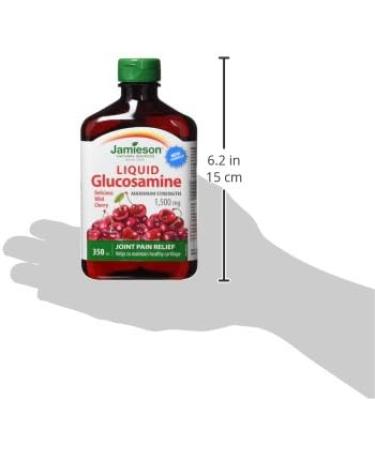 Jamieson Liquid Glucosamine 1 500 mg Maximum Strength - Wild Cherry Flavour Gluten-Free 350 ml (Pack of 1) - Buy Online on GoSupps.com