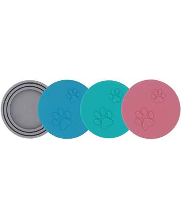 SLSON 4 Pack Pet Food Can Cover Universal Silicone Cat Dog Food Can Lids 1 Fit 3 Standard Size Can Tops Blue Green Pink and Grey - Buy Online on GoSupps.com