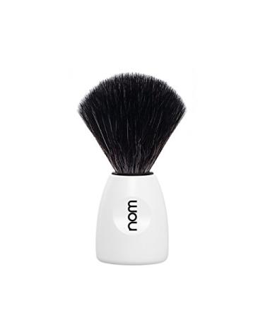 nom - Shaving brush - LASSE series - Synthetic fibre Black Fibre - Plastic white