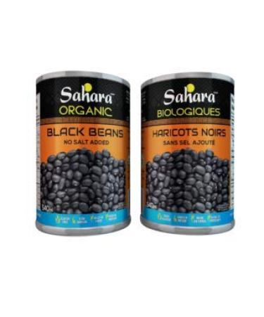 Sahara Organic Black Beans - No Salt Added (12-Pack) 12 x 540ml