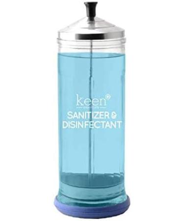 Keen Essentials Salon Disinfectant Glass Jar - Styling Station Germicide for Barber Shops - Clear - Buy Online on GoSupps.com