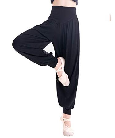 Kids Modal Harem Pants Black Loose Dance Pilate Active Pants