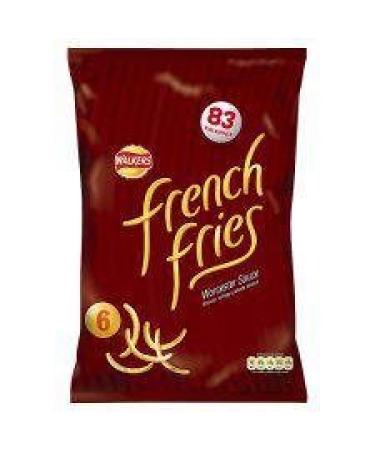 Walkers French Fries Worcester Sauce Snacks 6 x 19G by Walkers