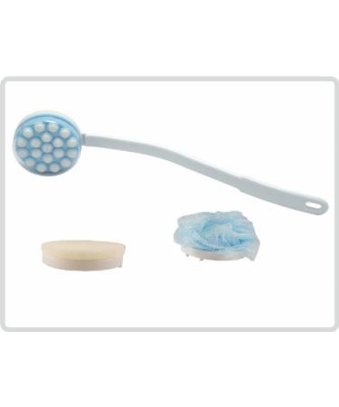 Cream aid set "Das Profimodel" with massage scooter bathing sponge and swimming flower-creaming aid back screamer massage creator color: light blue