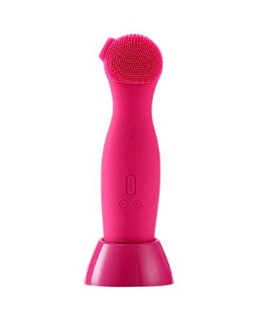 RIYAN 3In1 Silicone Cleansing Brush Deep Cleaning Remove Blackhead Acne Pore Clean Electric Face Cleaner Rose Red
