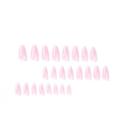 Pink French Press Nails - Medium Almond Camellia Acrylic Press-On Nails with Daisy - Perfect for Lovely Manicures - Buy Online on GoSupps.com