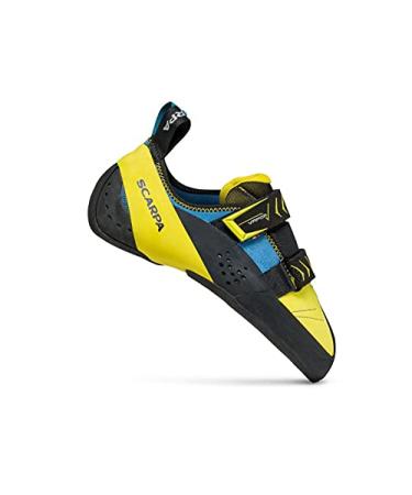 SCARPA Men's Vapor V Rock Climbing Shoes for Sport Climbing and Bouldering 10.5 Ocean/Yellow