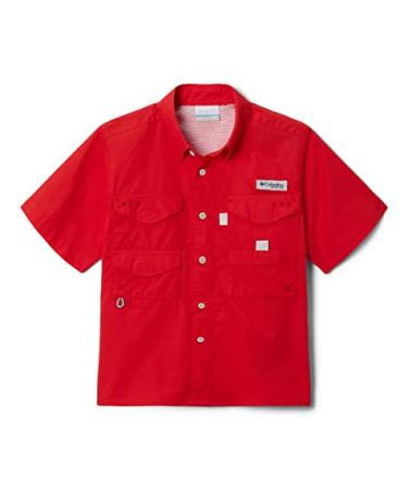 Columbia Little Boys' Bonehead Short Sleeve Shirt Medium Red Spark