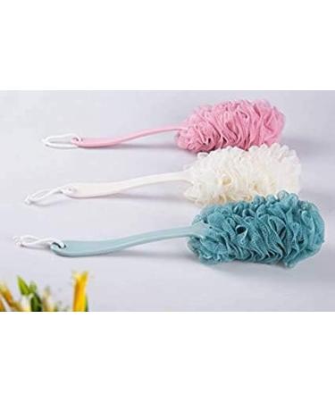 Veewon Long Handle Bath Brush Back Scrubber Shower Body Sponge - Beige - Buy Online on GoSupps.com
