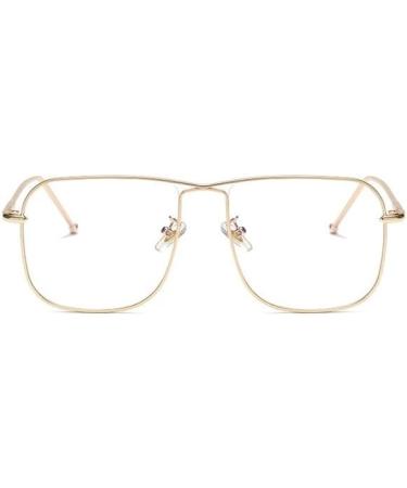 Zhuyiqz Anti-Blue Light Reading Glasses - Oversized Flat Lens Golden Color +300 Strength | Fashionable Computer Reader Eyewear - Buy Online on GoSupps.com