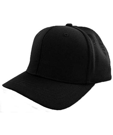 Smitty | HT-308 | 8 Stitch Flex Fit Umpire Hat | Baseball Softball | Black or Navy Choice | Umpire's Choice! Black Large (7 5/8 - 8)