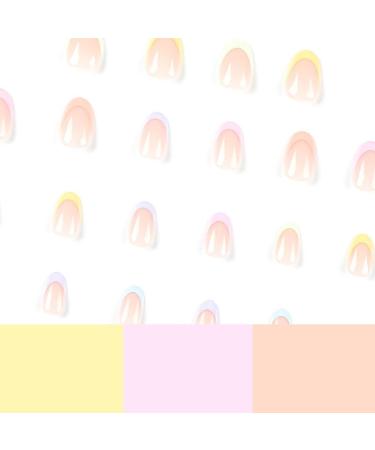 Mouyouglow Press On Nails - Almond Nude French Full Cover Art Nails | Acrylic Fake Nails with Glue | Multiple Colors B22 - Buy Online on GoSupps.com