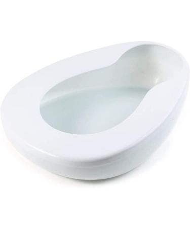 Bedpan for Women Men, Firm Thick Stable PP Bedridden Patient Hospital Home Elderly Bed Pan Emergency Device (White)