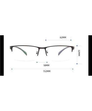 Fuqinqingoz Classic Semi-Frame Reading Glasses | Anti-Blue Light Computer Glasses | +150 Black Light Mirror - Buy Online on GoSupps.com
