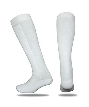 Thickened Fencing Socks,Cotton Fencing Socks for Epee,Sabre and Foil (1 Pair,White) Medium