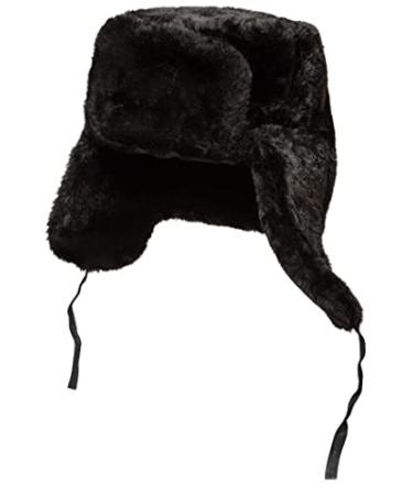BELEON Russian Hat Ushanka Trapper Hat Russian Fur Hat for Men and Women Winter Hats Medium Black