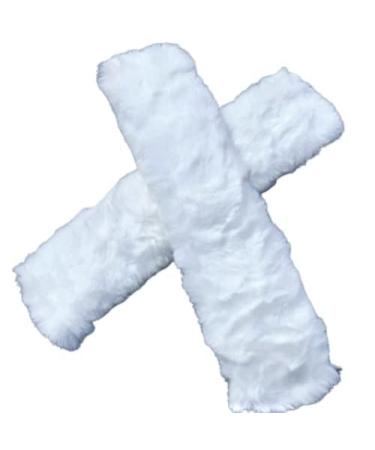 2 X Faux Sheepskin Horse Noseband Lambswool Supersoft Cover Cheek Piece Halter White Nose Band