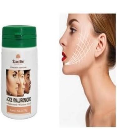 Hyaluronic Acid 420 mg/day | Marine Collagen 180 mg/day | Anti-wrinkle | Anti-aging and Joints | Vitamin C and E | 60 Capsules | Made in France - Buy Online on GoSupps.com