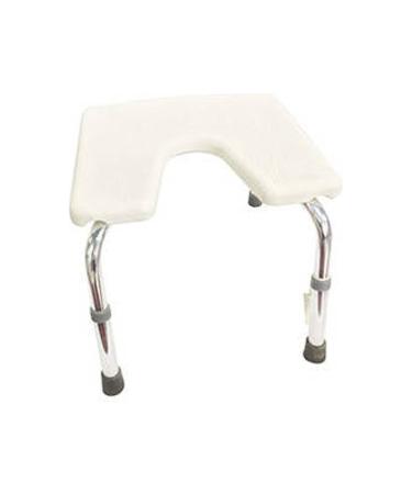 Wwo 1018 - U-shaped shower seat Polyban without backrest 35-45 cm height white unisex
