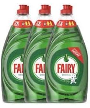 Fairy Original Washing Up Liquid Green with LiftAction | Dishes Grease Cleaner | 320ML | (Pack of 3) - Buy Online on GoSupps.com