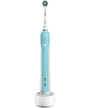 Oral-B Pro 1 Electric Toothbrush Set with Pressure Sensor - Christmas Gift for Adults - 1 Handle, 1 Cross Action Head - 3D Cleaning - Blue/White - 2 Piece Set - Buy Online on GoSupps.com