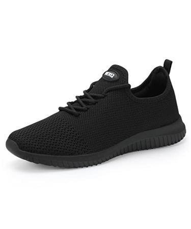 WXQ Men's Running Shoes Comfortable Lightweight Breathable Walking Shoes Mesh Workout Casual Sports Shoes 10.5 All Black