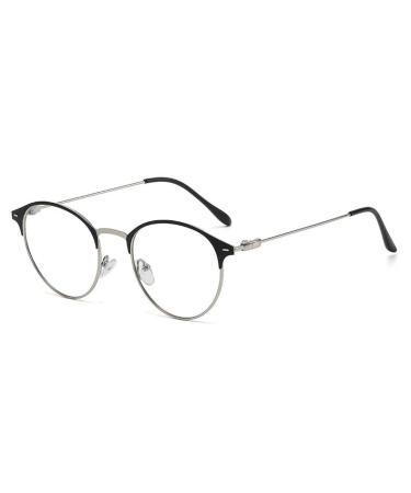 Fuqinqingoz ROUSE METAL reading glasses blue light blocking computer reader anti-UV presbyopia glasses flat lighting mirror (color: C2 size: +250) +250 C2