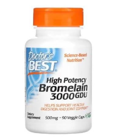 Doctor's Best High Power Bromelain 3000 GDU, 500mg - 90 Capsules - Healthy Digestion