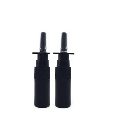 CMJ 2 x 5ml Black Plastic Nasal Spray Empty Refillable Bottle Fine Mist Tanning Spray UK Seller