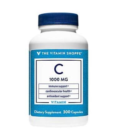 The Vitamin Shoppe Vitamin C 1 000MG Antioxidant That Supports Immune and Cardiovascular Health (300 Capsules)