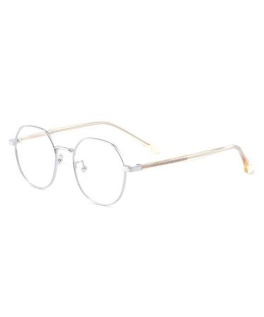 Fuqinqingoz retro anti-blue light reading glasses glare-free glasses new computer reader rounder flat light mirror for women/men (color: C3 size: +300) +300 C3