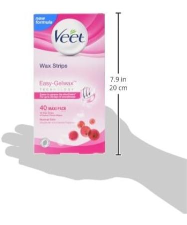 Veet Ready to Use Wax Strips x40 for Normal Skin - Smooth & Easy Hair Removal - Buy Online on GoSupps.com