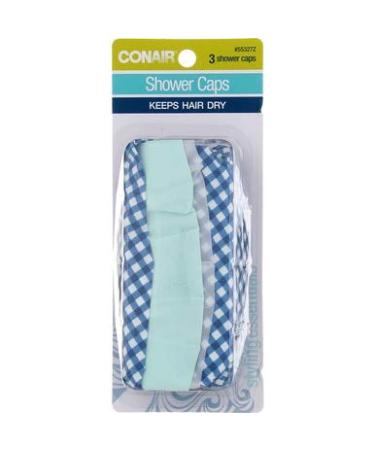 Conair 55327z Shower Cap Assorted Pastel Colors 3 Count - Convenient and Stylish Protection - Buy Online on GoSupps.com