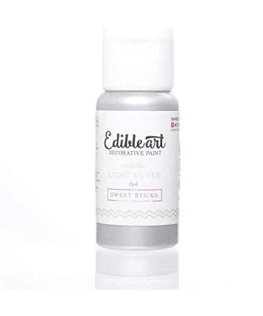 Sweet Sticks Edible Art Decorative Paint Light Silver 15ml